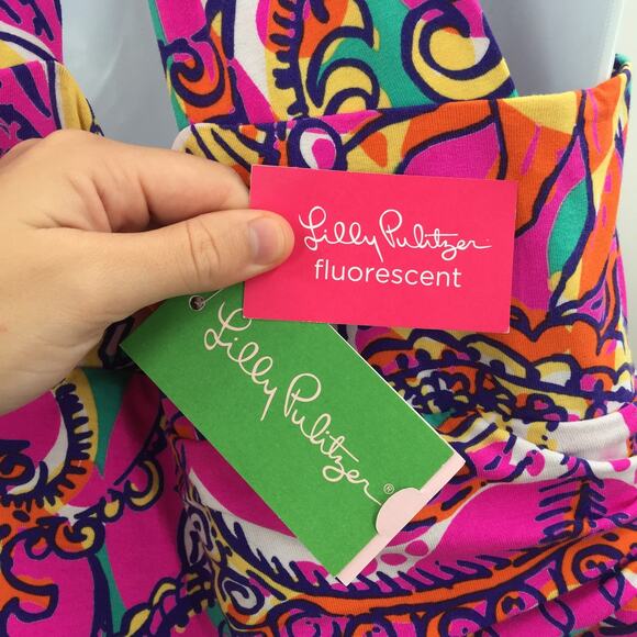 Lilly Pulitzer Parrish Halter Maxi Dress Racerback Floral Pink Size Large NWT - Picture 7 of 9